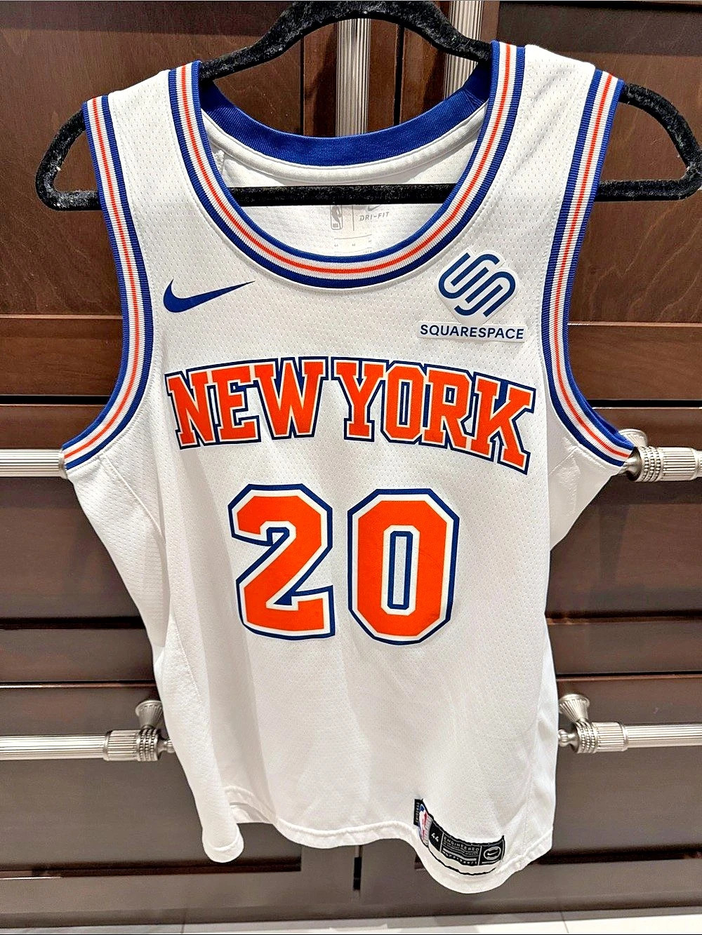 Nike New York Knicks #20 Knox jersey Men's White & Blue Medium